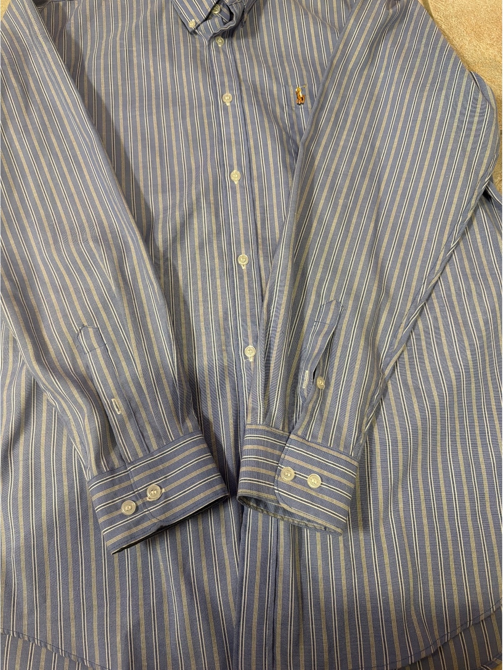VTG Polo Ralph Lauren Striped Button-up Shirt XXL - Picture 6 of 7